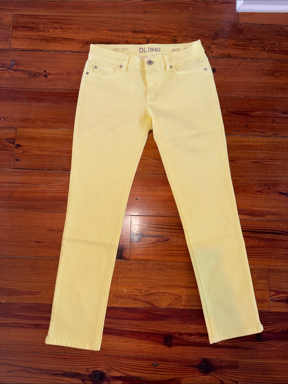 DL1961 Yellow Skinny Jeans stretch 28 angel mid rise skinny